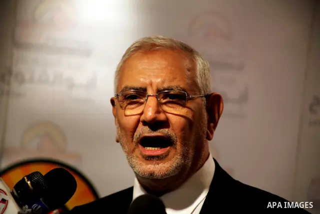 Egyptian presidential candidate Abdel-Moneim Abolfotoh speaks at a press conference in Cairo, Egypt, Monday, May 28, 2012. Three top candidates in Egypt's presidential race have filed appeals to the election commission,...