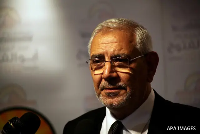 Egyptian presidential candidate Abdel-Moneim Abolfotoh speaks at a press conference in Cairo, Egypt, Monday, May 28, 2012. Three top candidates in Egypt's presidential race have filed appeals to the election commission,...