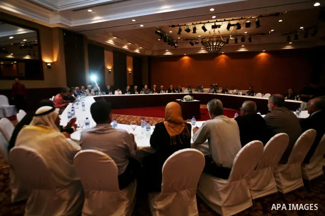 Committees of the leaders of Palestinian factions, meet with members of the Central Elections Commission as CEC officials prepare to begin work on updating the electoral register in the Gaza Strip, a key step to pave the...