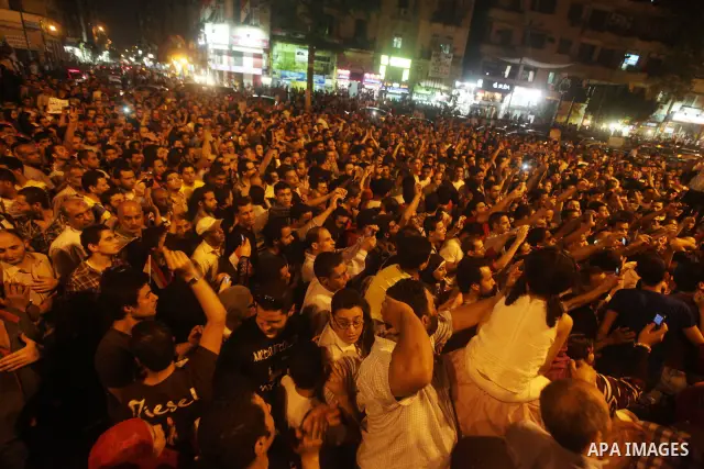 A youth takes part in a demonstration in Tahrir Square to protest the outcome of the Egyptian presidential election, Cairo, Egypt, Monday May 28, 2012. The runoff vote for Egypt's next president will pit the Muslim Broth...