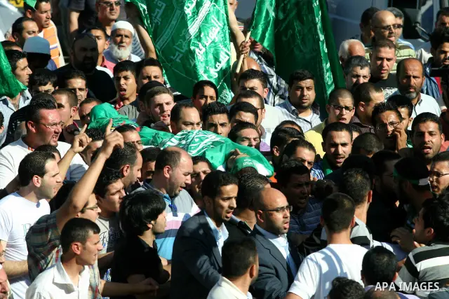 Palestinians funeral the released prisoner Zohir Labada after days from release in the West Bank city of Nablus on May 31, 2012. Zohair Labada spent in Israeli jails 7 months without judgment. Photo by Nedal Eshtayah