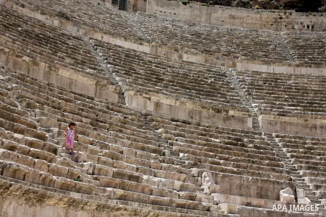 A general view for the Roman amphitheatre in Amman, Jordan, June 2, 2012. Amphitheatre of the most important Roman monuments in Amman, was built 161 years AD. Photo by Issam Rimawi
