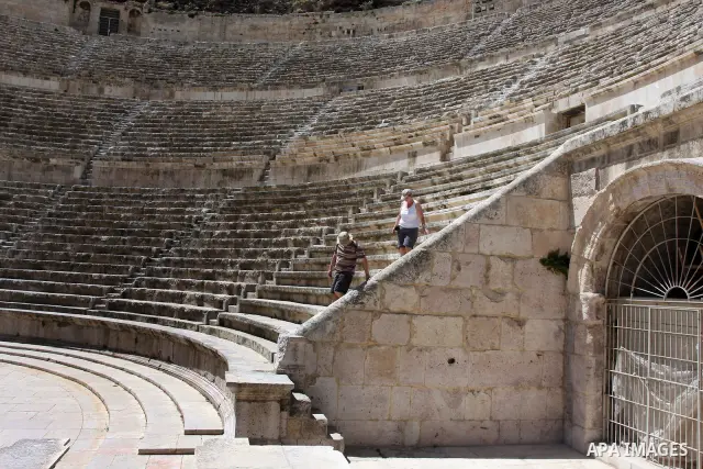 A general view for the Roman amphitheatre in Amman, Jordan, June 2, 2012. Amphitheatre of the most important Roman monuments in Amman, was built 161 years AD. Photo by Issam Rimawi