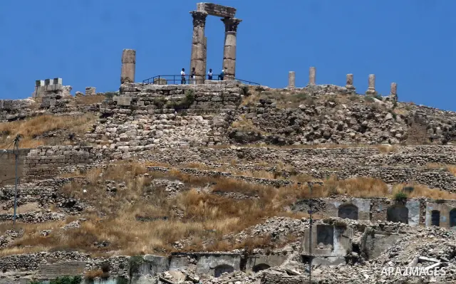A general view for the Roman amphitheatre in Amman, Jordan, June 2, 2012. Amphitheatre of the most important Roman monuments in Amman, was built 161 years AD. Photo by Issam Rimawi