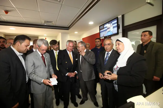 Palestinian Prime minister Salam Fayyad, attends the opening of service center of public in the West Bank city of Jericho on June 20, 2012.. Photo by Mustafa Abu Dayeh