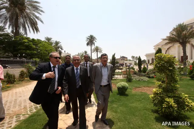 Palestinian Prime minister Salam Fayyad, attends the opening of Street, President Medvedev in the West Bank city of Jericho on June 20, 2012.. Photo by Mustafa Abu Dayeh