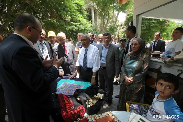 Palestinian Prime minister Salam Fayyad, attends the opening of A Gemayzeh Street and the project of Tourist kiosks in the West Bank city of Jericho on June 20, 2012.. Photo by Mustafa Abu Dayeh