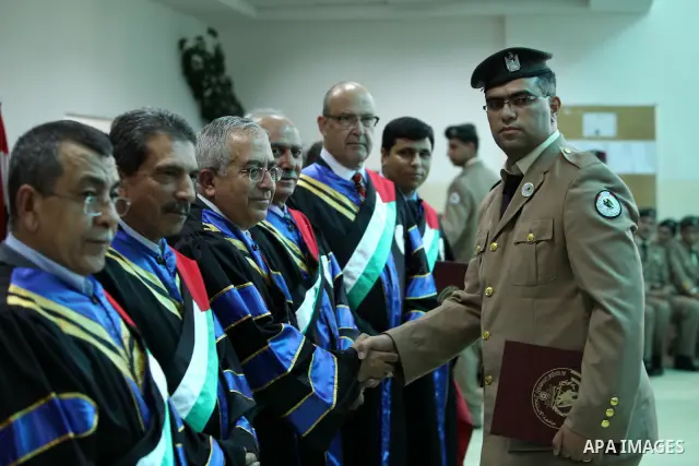 Palestinian Prime Minister, Salam Fayyad attends the graduation ceremony of the al-Estiqlal University in the West Bank city of Jericho on June 20, 2012. Photo by Mustafa Abu Dayeh