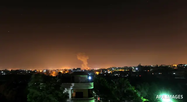 A general view Al Saraya compound after its was hit in an Israeli air strike in the central Gaza city, early 23 June 2012. Israeli war jets killed two Palestinian militants late Friday and wounded 12 Palestinians in earl...