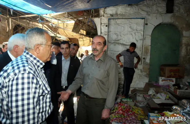 Palestinian Prime Minister, Salam Fayyad visits Hebron old city, in the West Bank on June 24, 2012. Photo by Mustafa Abu Dayeh