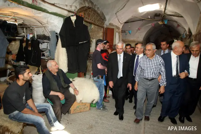 Palestinian Prime Minister, Salam Fayyad visits Hebron old city, in the West Bank on June 24, 2012. Photo by Mustafa Abu Dayeh