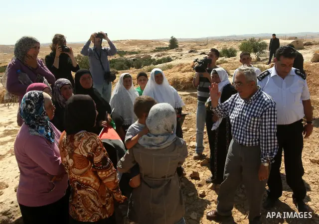 Palestinian Prime Minister, Salam Fayyad visits Khirbet Susiya, in the West Bank on June 24, 2012. Photo by Mahmoud Hrebat