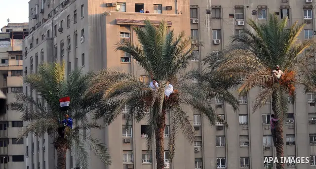 Egyptians listen to Egyptian President-elect Mohamed Morsi's speech in Tahrir square, Cairo, Egypt, 29 June 2012. Media reports stated Morsi said on 29 June that people power was the basis of his authority as the country...