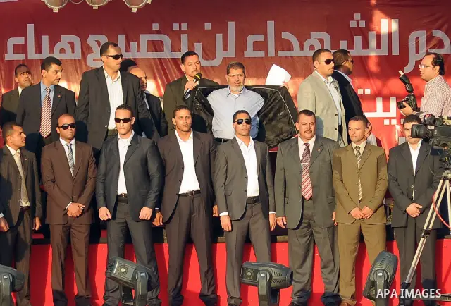Egyptian President-elect Mohamed Morsi delivers a speech in Tahrir square, Cairo, Egypt, 29 June 2012. Media reports stated Morsi said on 29 June that people power was the basis of his authority as the country's first ci...