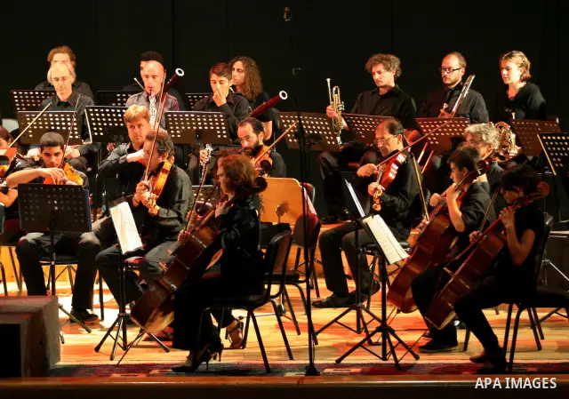 Europe and America musicians band during their presentation at Al Najah University in Nablus in the West Bank, on July, 02 2012. Photo by Nedal Eshtayah