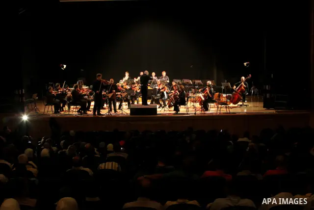 Europe and America musicians band during their presentation at Al Najah University in Nablus in the West Bank, on July, 02 2012. Photo by Nedal Eshtayah