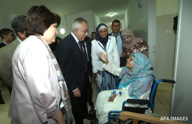 Palestinian Prime Minister Salam Fayyad during the opening of the care for the elderly Center "House of Grandparents", in the West Bank city of Jerico, on 04 July 2012. Photo by Mustafa Abu dayeh