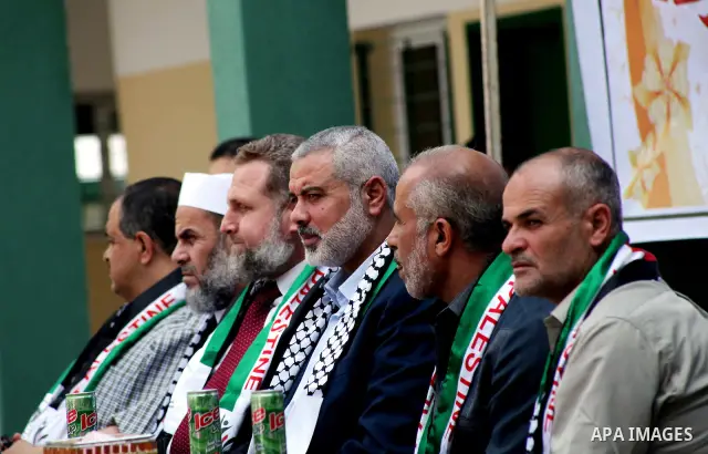 Palestinian Prime Minister in Gaza Ismail Haniyeh attends the opening of a new school in Zaytoon neighborhood Gaza city on 08 July 2012. A Palestinian official says Gaza's prime minister will head to Cairo within the nex...