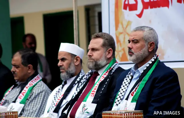 Palestinian Prime Minister in Gaza Ismail Haniyeh attends the opening of a new school in Zaytoon neighborhood Gaza city on 08 July 2012. A Palestinian official says Gaza's prime minister will head to Cairo within the nex...