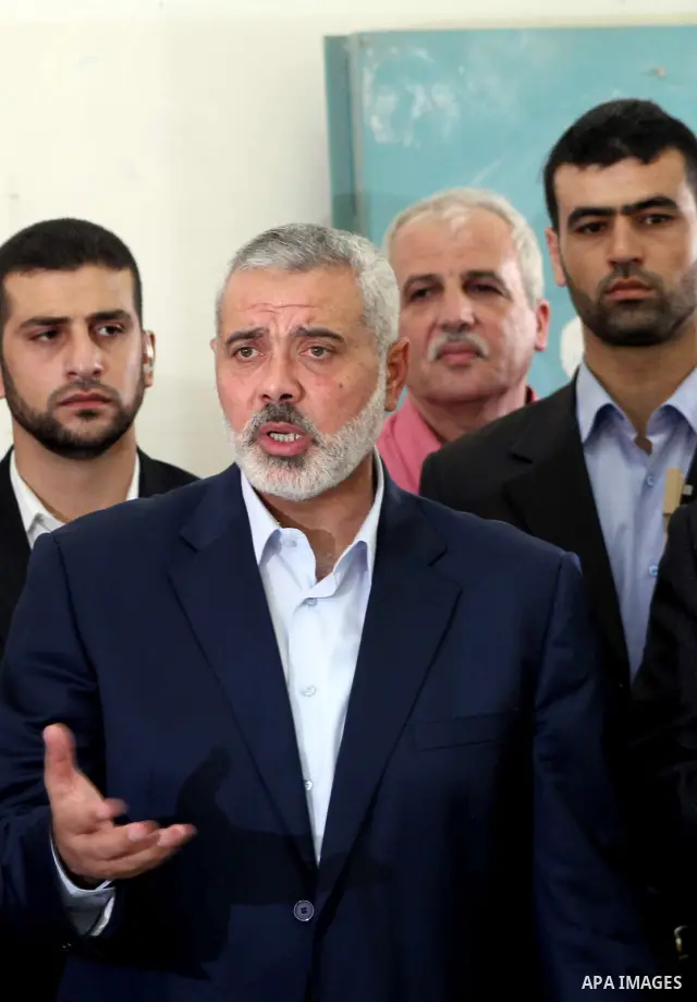 Palestinian Prime Minister in Gaza Ismail Haniyeh attends the opening of a new school in Zaytoon neighborhood Gaza city on 08 July 2012. A Palestinian official says Gaza's prime minister will head to Cairo within the nex...