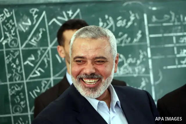 Palestinian Prime Minister in Gaza Ismail Haniyeh attends the opening of a new school in Zaytoon neighborhood Gaza city on 08 July 2012. A Palestinian official says Gaza's prime minister will head to Cairo within the nex...