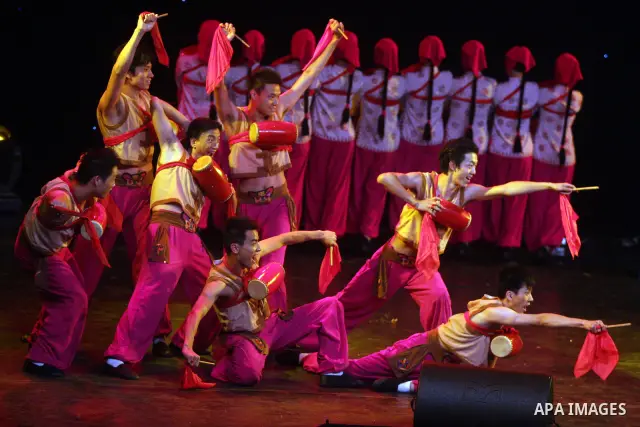 Dancers from China Disabled People's Performing Art Troupe, perform a show called ''My Dream'' during the last day of Palestine International Festival in the West Bank city of Ramallah on July 8, 2012. Photo by Issam Rim...