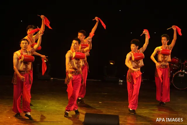 Dancers from China Disabled People's Performing Art Troupe, perform a show called ''My Dream'' during the last day of Palestine International Festival in the West Bank city of Ramallah on July 8, 2012. Photo by Issam Rim...
