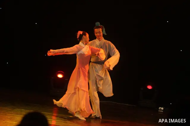Dancers from China Disabled People's Performing Art Troupe, perform a show called ''My Dream'' during the last day of Palestine International Festival in the West Bank city of Ramallah on July 8, 2012. Photo by Issam Rim...