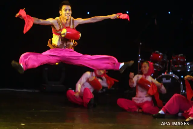 Dancers from China Disabled People's Performing Art Troupe, perform a show called ''My Dream'' during the last day of Palestine International Festival in the West Bank city of Ramallah on July 8, 2012. Photo by Issam Rim...