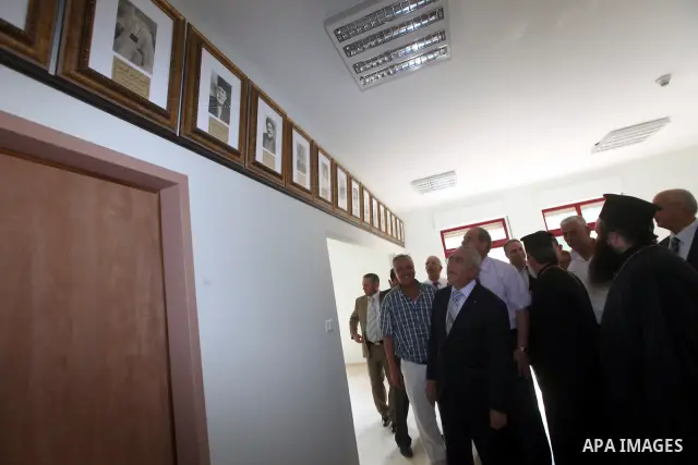 Palestinian Prime Minister Salam Fayyad attends celebrate of puts the foundation stone of the city hall of Beit Jala city in the West Bank on 10 July 2012. Photo by Mustafa Abu Dayeh
