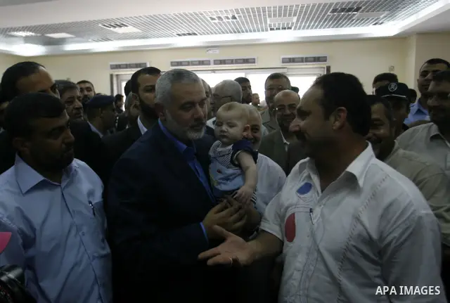 Palestinian Prime Minister in the Gaza Strip, Ismail Haniyeh visits Rafah border crossing in southern Gaza Strip, on July 11 2012. Islamic Relief provided million for the reconstruction of the Rafah border crossing betwe...