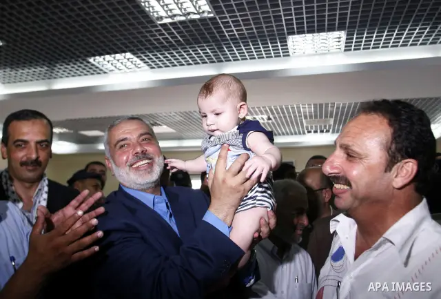 Palestinian Prime Minister in the Gaza Strip, Ismail Haniyeh visits Rafah border crossing in southern Gaza Strip, on July 11 2012. Islamic Relief provided million for the reconstruction of the Rafah border crossing betwe...