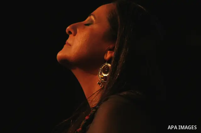 Palestinian singer Reem Talhami during a concert at the Jerusalem Festival for singing and music, in the West Bank, city of Jerusalem , on July 14, 2012. Photo by Mahfouz Abu Turk