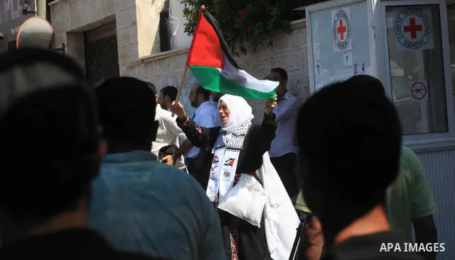 Palestinian relatives prisoners attend a protest calling for the release of their sons held in Israeli jails in front of the headquarters Red Cross in Gaza City, on July.16, 2012. Photo by Majdi Fathi