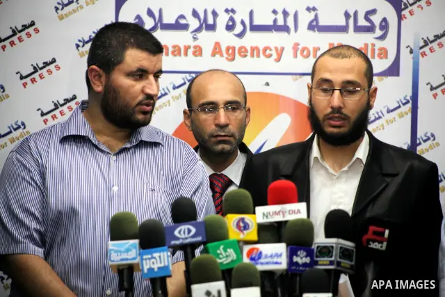 Resistance Movement People's during a press conference about the attacks on Muslims in Burma, in Gaza city on July 17, 2012. Photo by Ashraf Amra