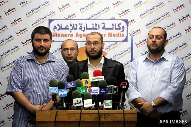 Resistance Movement People's during a press conference about the attacks on Muslims in Burma, in Gaza city on July 17, 2012. Photo by Ashraf Amra