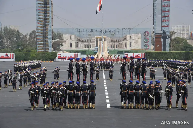 Egyptian troops demonstrate their skills at a graduation ceremony attended by President Mohammed Morsi, unseen, in Cairo, Egypt, Tuesday, July 17, 2012. Egypt's President Mohammed Morsi hailed the Egyptian army and its c...