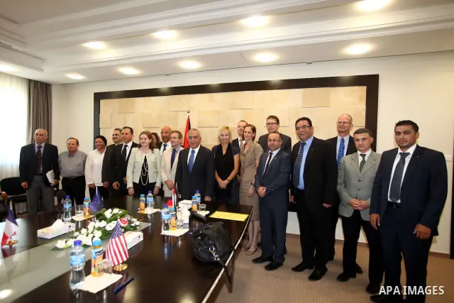 Palestinian Prime Minister Salam Fayyad after signing an amity agreement with representative of donor countries, for projects in water and wastewater fields, in the West Bank city of Ramallah, on 18 July 2012. Photo by M...