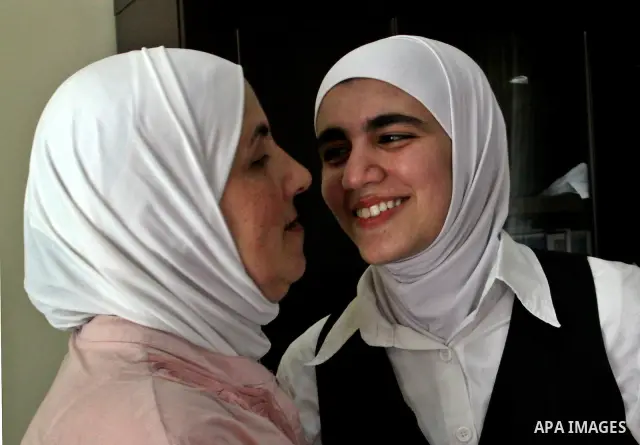 A Palestinian high school student and the first in section science , Dima Jabri, after hear her result in the West Bank City of Nablus on July 19, 2012. The Ministry of Education in Gaza Strip and the West Bank announced...