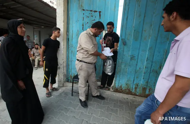 Palestinian prisoners prepare to be freed from a Hamas-run jail in Gaza City on July 21, 2012. Palestinian Hamas police released prisoners because of the approaching holy month of Ramadan. Photo by Yasser Fathi