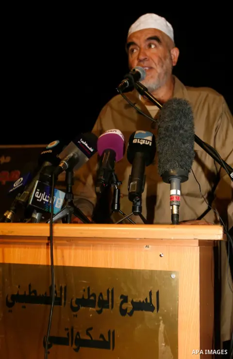 Sheikh Raed Salah during a press conference to reveal the last of Israeli assaults on al-Aqsa Mosque and the hill of Bab al-maghareba, in Jerusalem city on 31 July 2012. Photo by Mahfouz Abu Turk