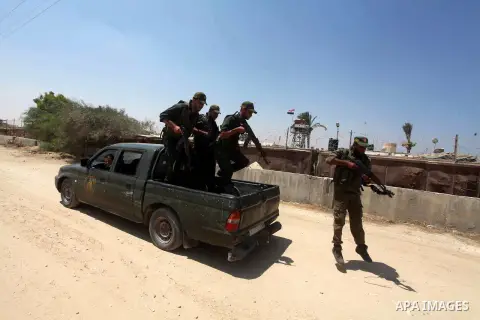 Palestinians Hamas security guard on duty on the border between Egypt and Gaza strip in Rafah town southern Gaza strip on, 06 August 2012. Reports state that at least five gunmen were killed after they tried to infiltrat...