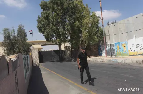 A Palestinian Hamas security guard on duty on the border between Egypt and Gaza strip in Rafah town southern Gaza strip on, 06 August 2012. Reports state that at least five gunmen were killed after they tried to infiltra...