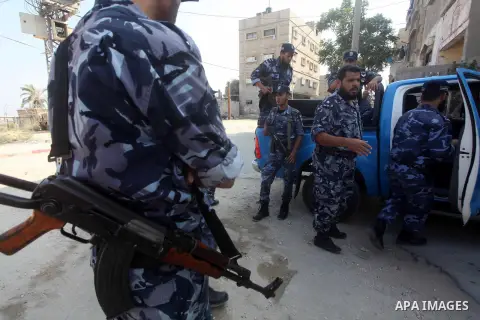 A Palestinian Hamas security guard on duty on the border between Egypt and Gaza strip in Rafah town southern Gaza strip on, 06 August 2012. Reports state that at least five gunmen were killed after they tried to infiltra...