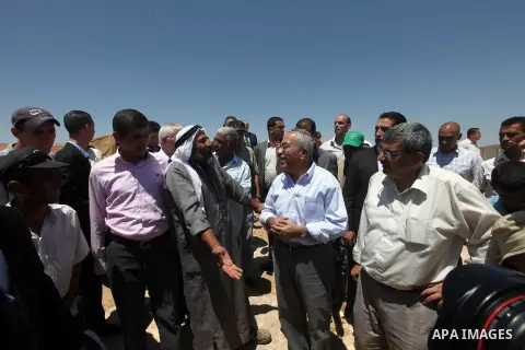 Palestinian Prime Minister, Salam Fayyad, inspects villages in the West Bank city of Hebron on Aug. 08 2012. Photo by Mustafa Abu Dayeh