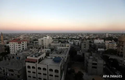 A general view shows Gaza City from the top in the central of Gaza strip, on August 23, 2012. The Gaza Strip has small construction and handicrafts industries, and some farming, including citrus fruits, olives, and lives...