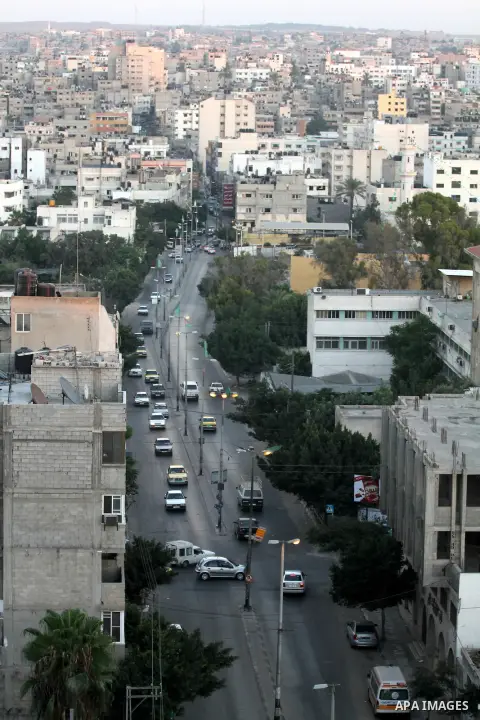 A general view shows Gaza City from the top in the central of Gaza strip, on August 23, 2012. The Gaza Strip has small construction and handicrafts industries, and some farming, including citrus fruits, olives, and lives...