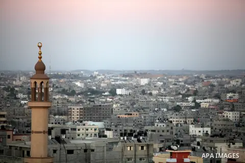 A general view shows Gaza City from the top in the central of Gaza strip, on August 23, 2012. The Gaza Strip has small construction and handicrafts industries, and some farming, including citrus fruits, olives, and lives...