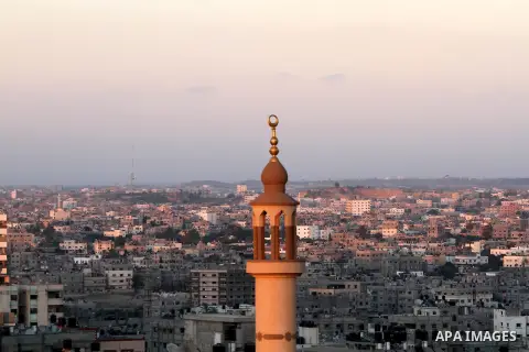 A general view shows Gaza City from the top in the central of Gaza strip, on August 23, 2012. The Gaza Strip has small construction and handicrafts industries, and some farming, including citrus fruits, olives, and lives...