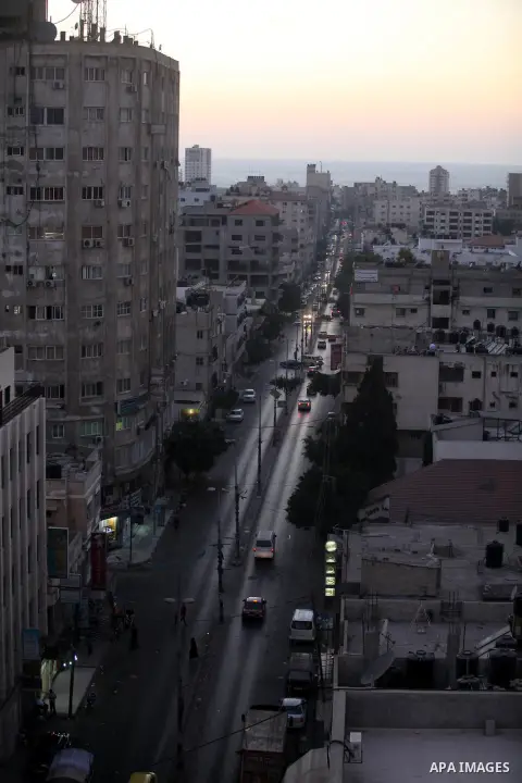 A general view shows Gaza City from the top in the central of Gaza strip, on August 23, 2012. The Gaza Strip has small construction and handicrafts industries, and some farming, including citrus fruits, olives, and lives...